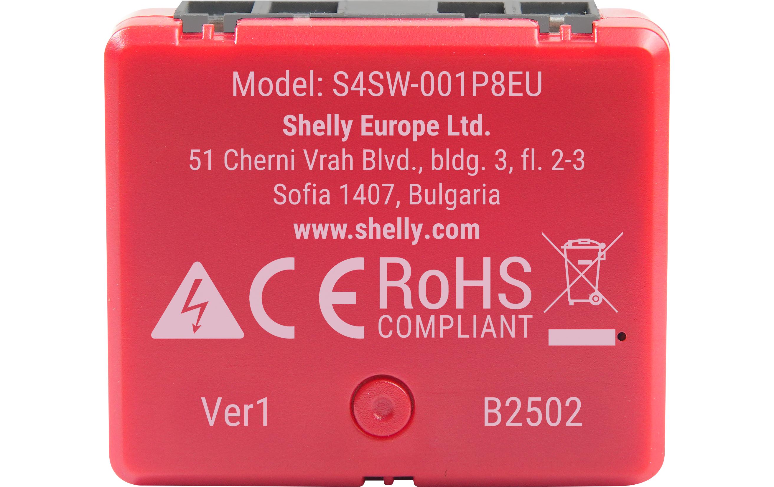 WLAN-Schaltaktor 1PM Mini Gen4 WiFi-Switch Rot, 8 AWi-Fi-gesteuerter, intelligenter Schalter