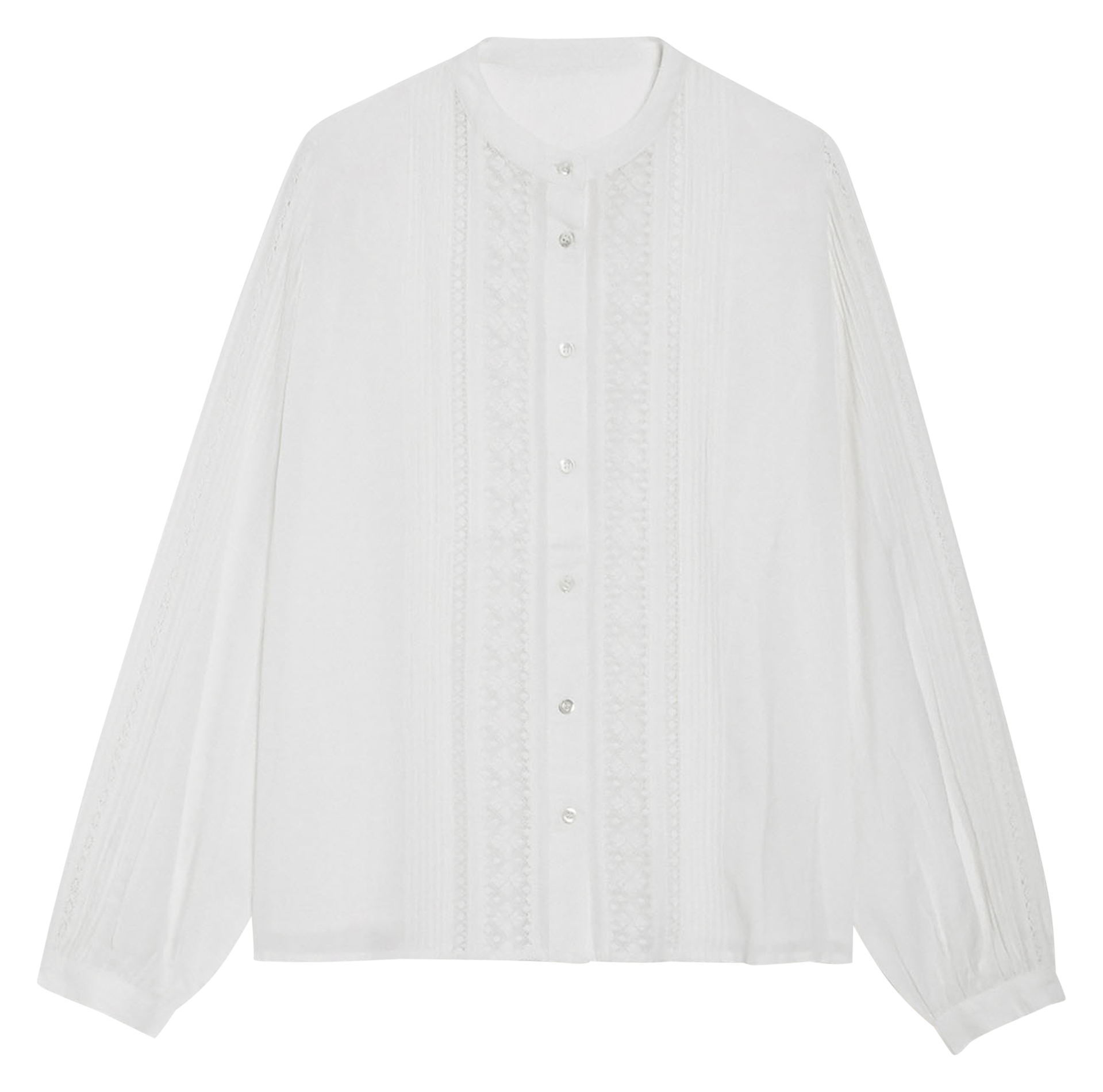 COCO - Blouse col rond en dentelle| Blanc