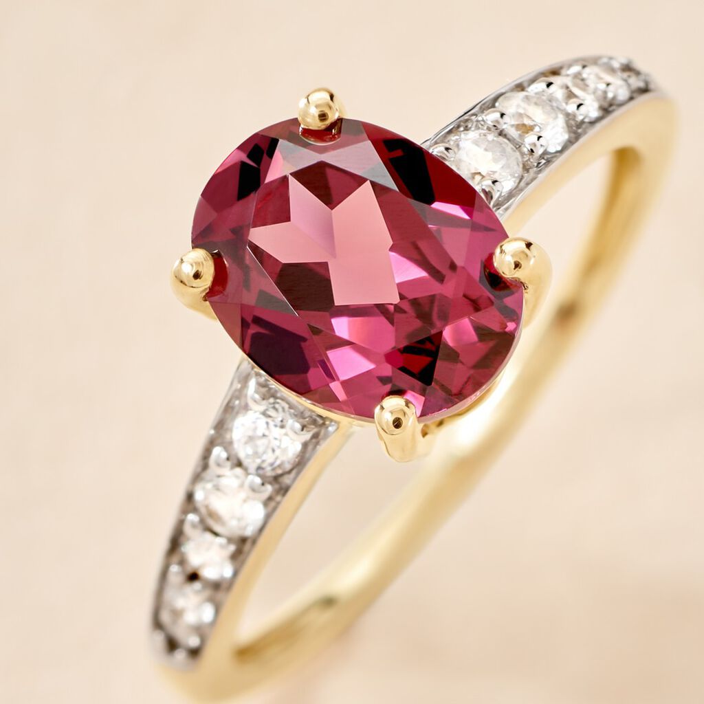 Bague Rhodolite Fever Or Jaune Rhodolite Oxyde De Zirconium