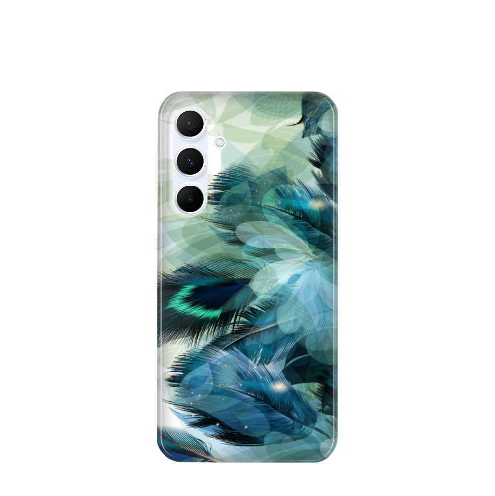 Samsung Galaxy A55 Kunststoff Hülle Pfauenhauch - Grün