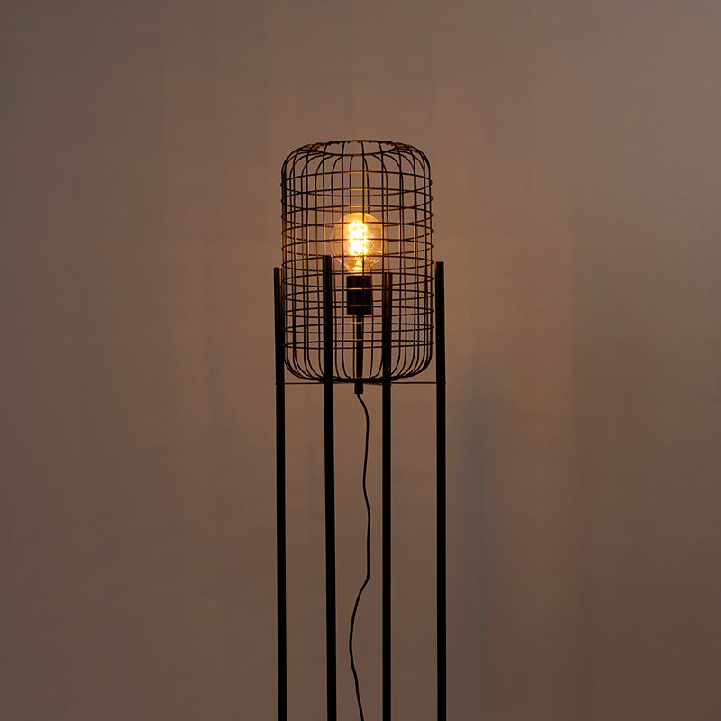 Industriële vloerlamp zwart - Bliss Vefa