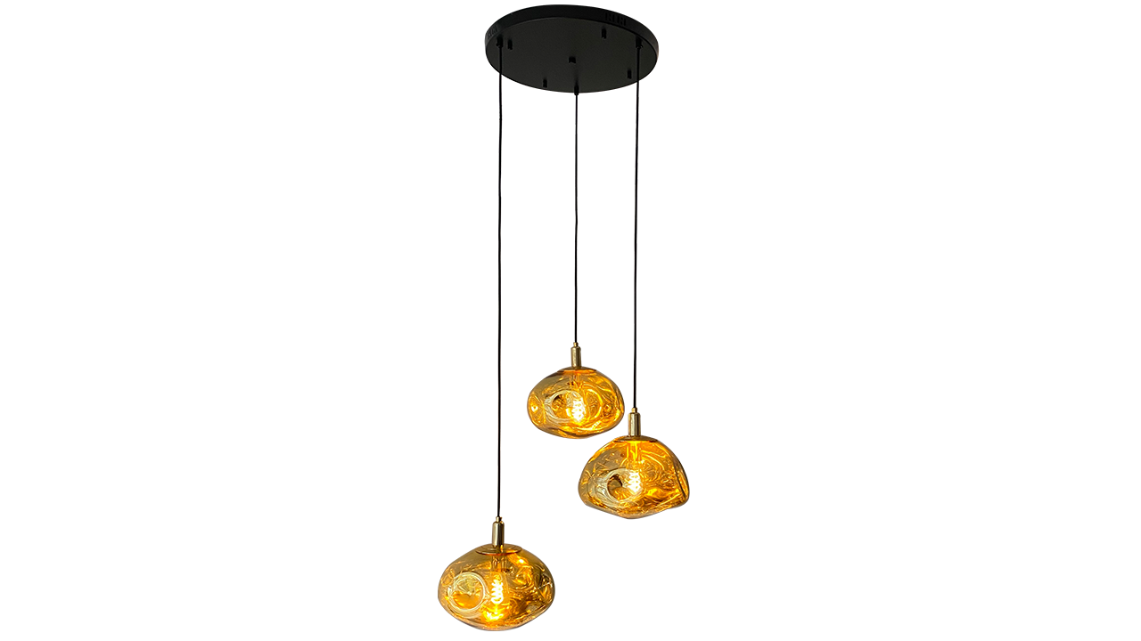 Hanglamp 3-lichts rond Gold Melt B45 x D45 cm