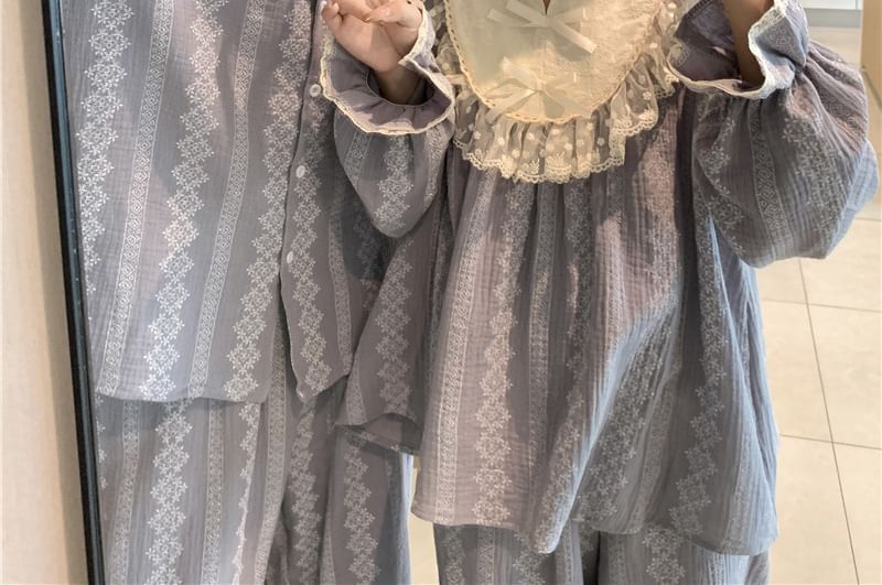 Tanee - Bijpassende pyjamaset met patroon voor koppels
