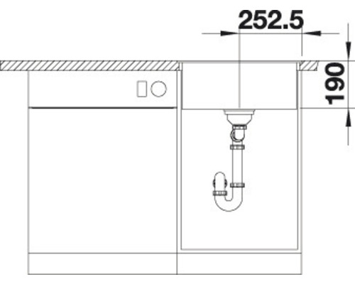 Blanco DALAGO 5-F spoelbak, 505 x 500 mm, antraciet, 518530