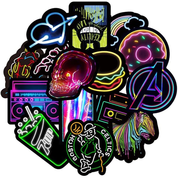 Pakke med Klistremerker - Neon 3