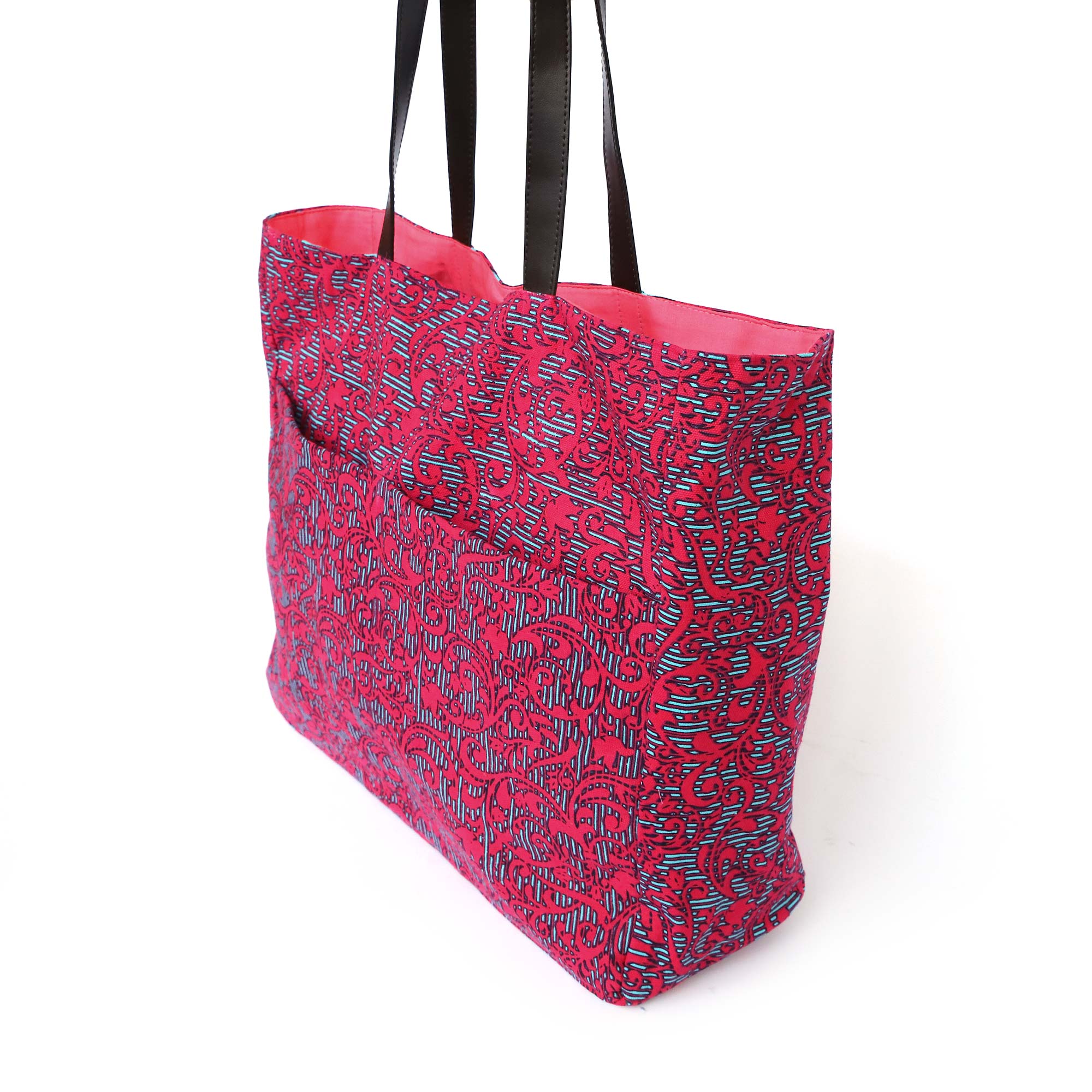 Schultertasche 'Fleuresse', pink, blau, B 43 cm, H 38 cm, L 13 cm günstig bestellen