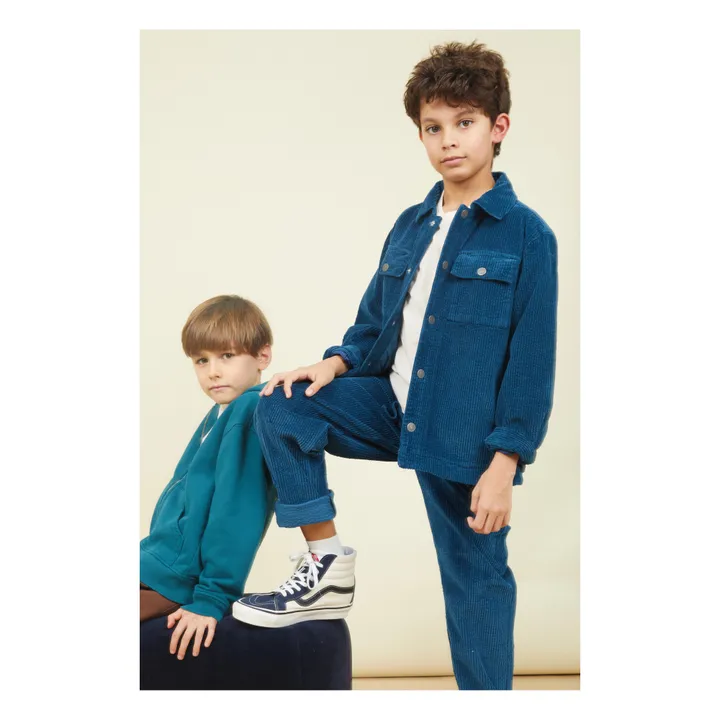 SMALLABLE BASICS Chemise Garçon Velours Côtelé | Vert canard