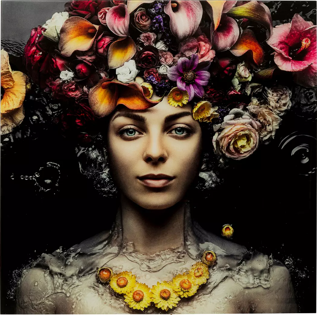 Wandbild 120 x 120 cm Flower Art Lady 65022