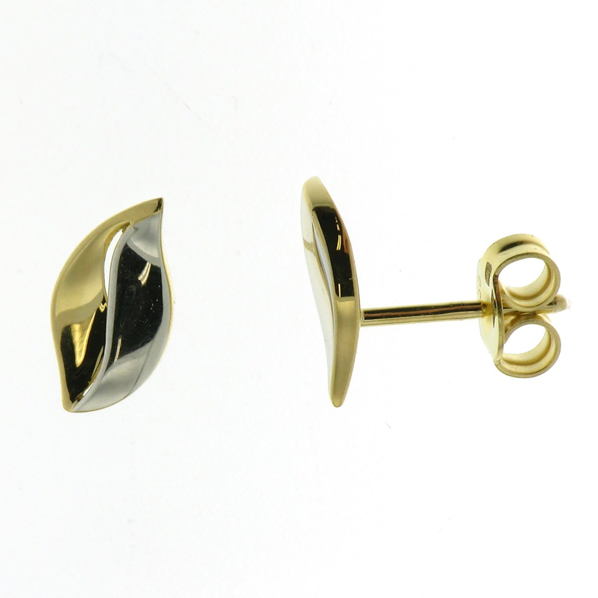 Boucles d'oreilles Brillaxis or motif feuille