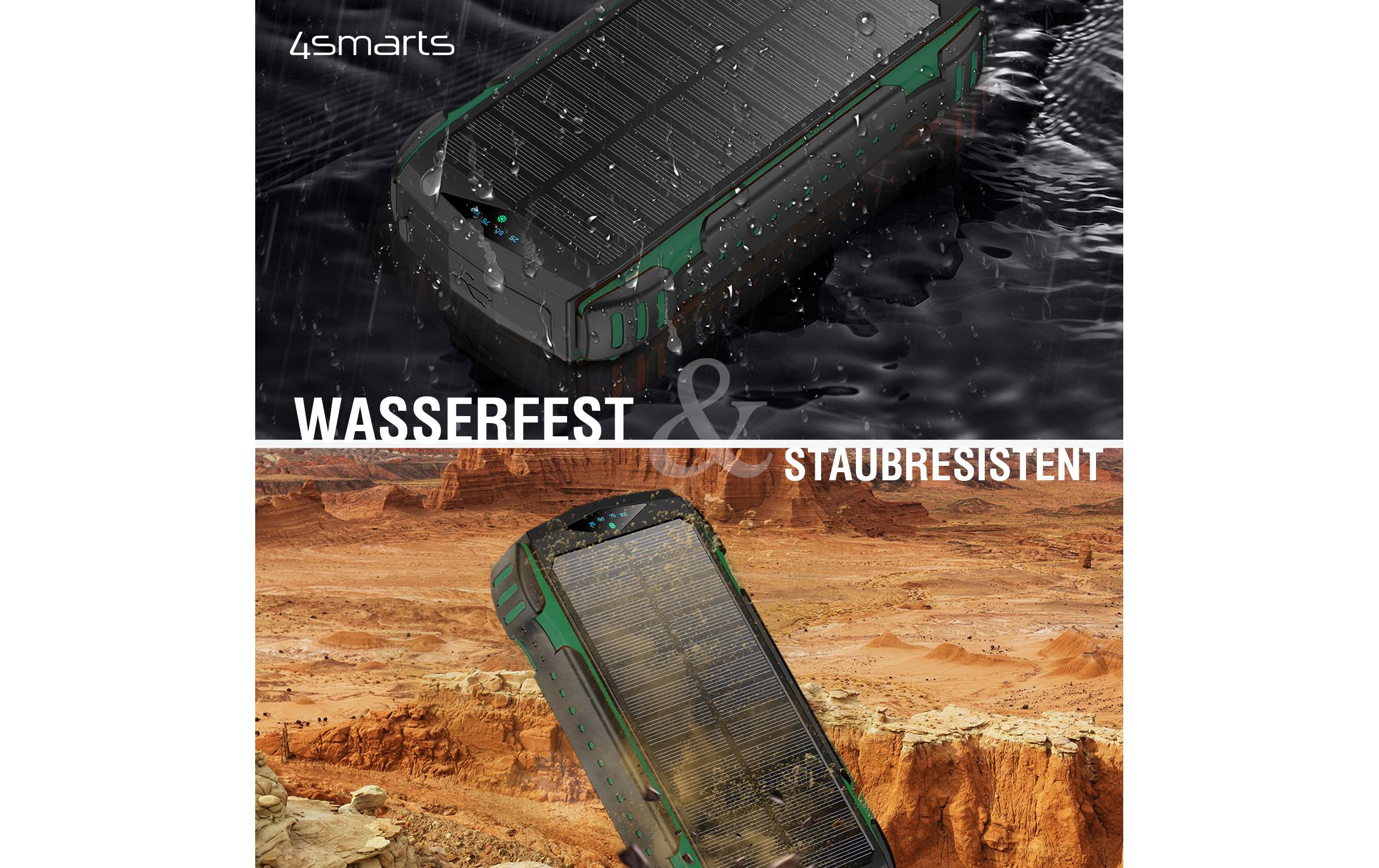 Solar-Powerbank Rugged TitanPack UltiMag 20000 mAhRobuste, wasserdichte Outdoor 20000-mAh-Powerbank mit integriertem Qi-Charger und Solarpanel