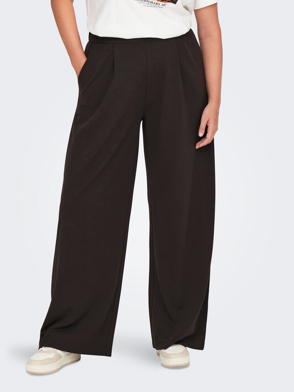 CARSTILLA Normal geschnitten Hose mit weitem Beinschnitt Black Coffee