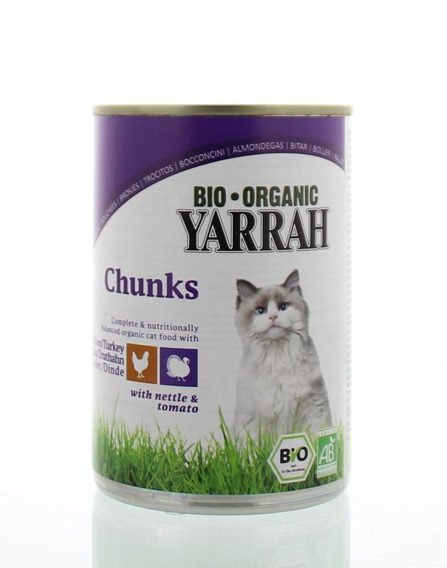 Yarrah Kat kip kalkoen in saus 405g