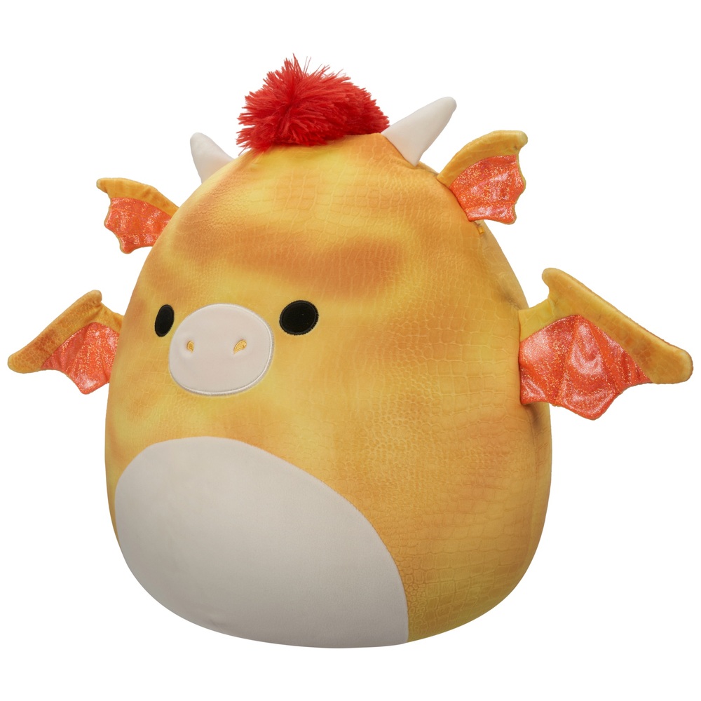 Original Squishmallows 40cm Dieric der gelbe Drache mit orangefarbener Mähne Plüschtier