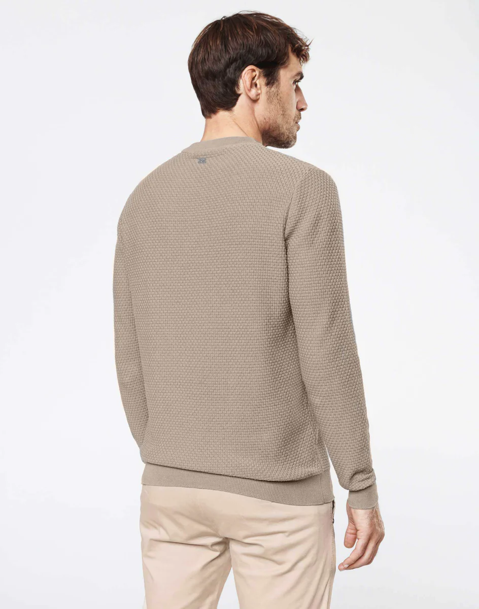 Pull col rond taupe