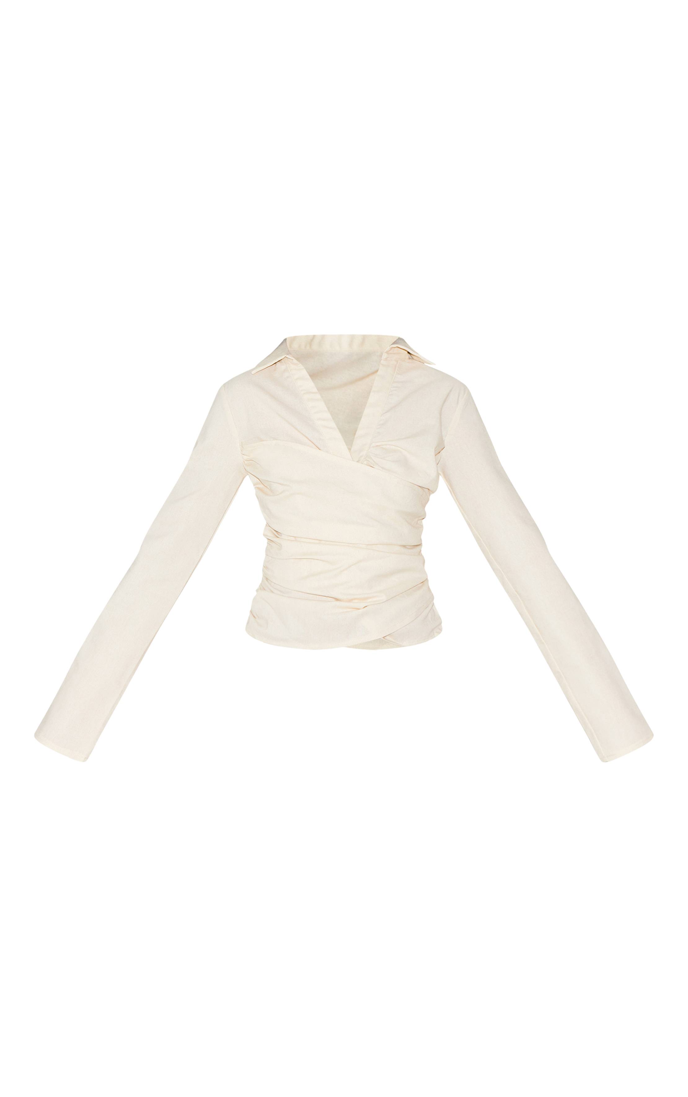 Butter Yellow Chemise Ajustée En Mélange De Lin Avec Détail Cache-cœur