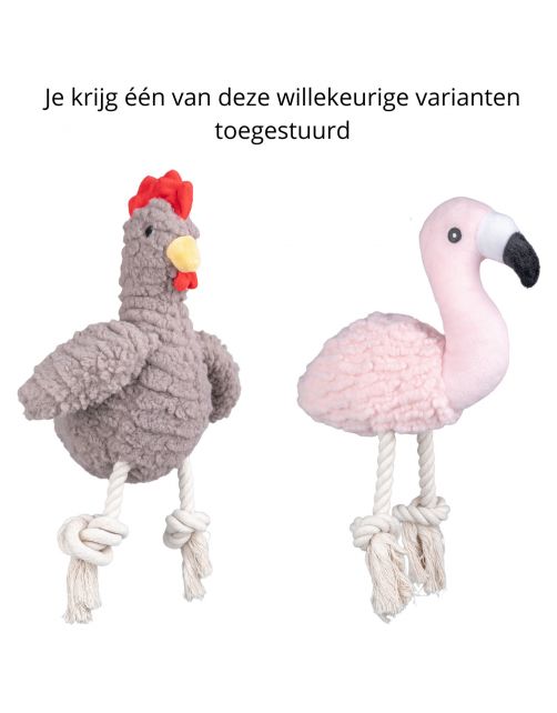Adori Kip En Flamingo Speelgoed - Hondenspeelgoed - Assorti