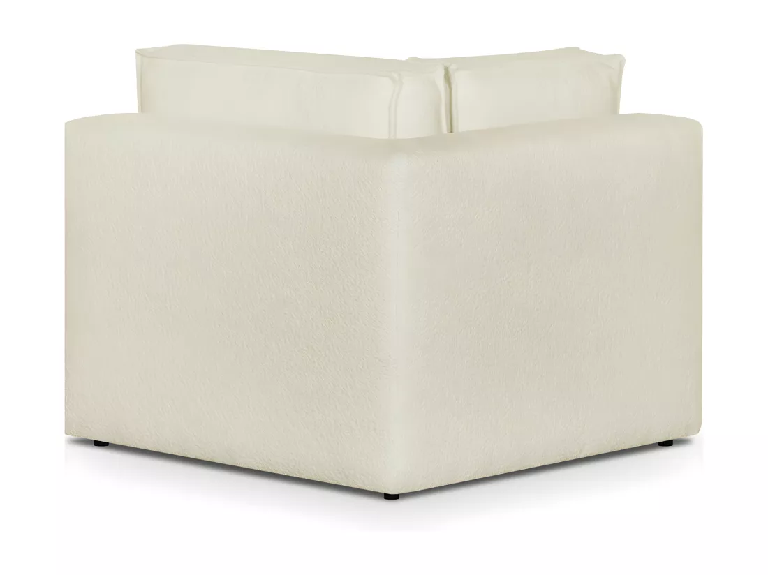 Module d'angle à gauche en tissu bouclé écru - Harper Mod