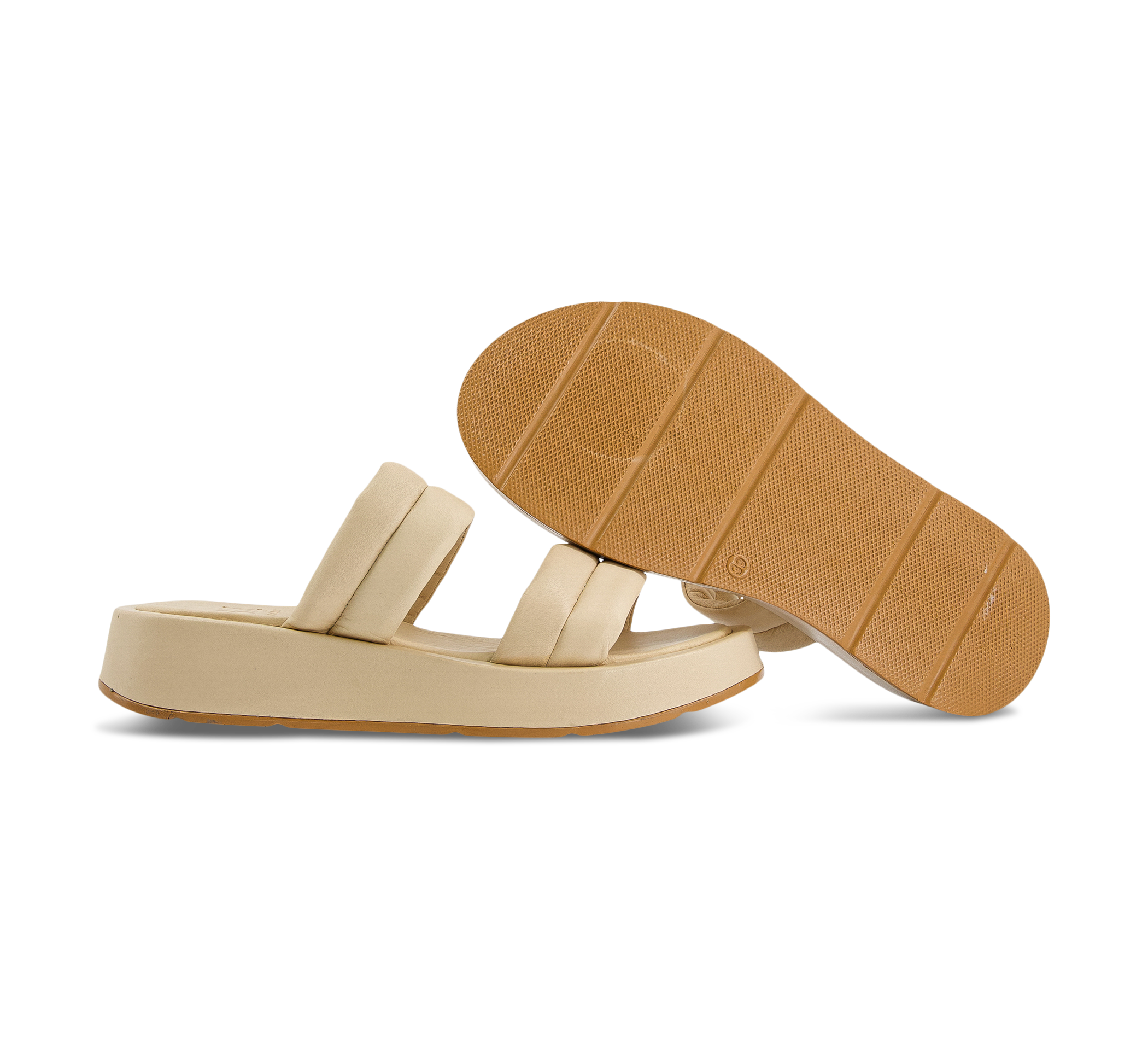 1874 by Walder Pantoletten beige/taupe