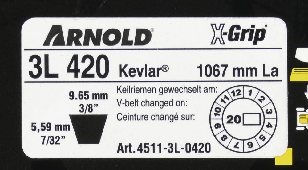 Courroie trapézoïdale x-grip v de type 3l420