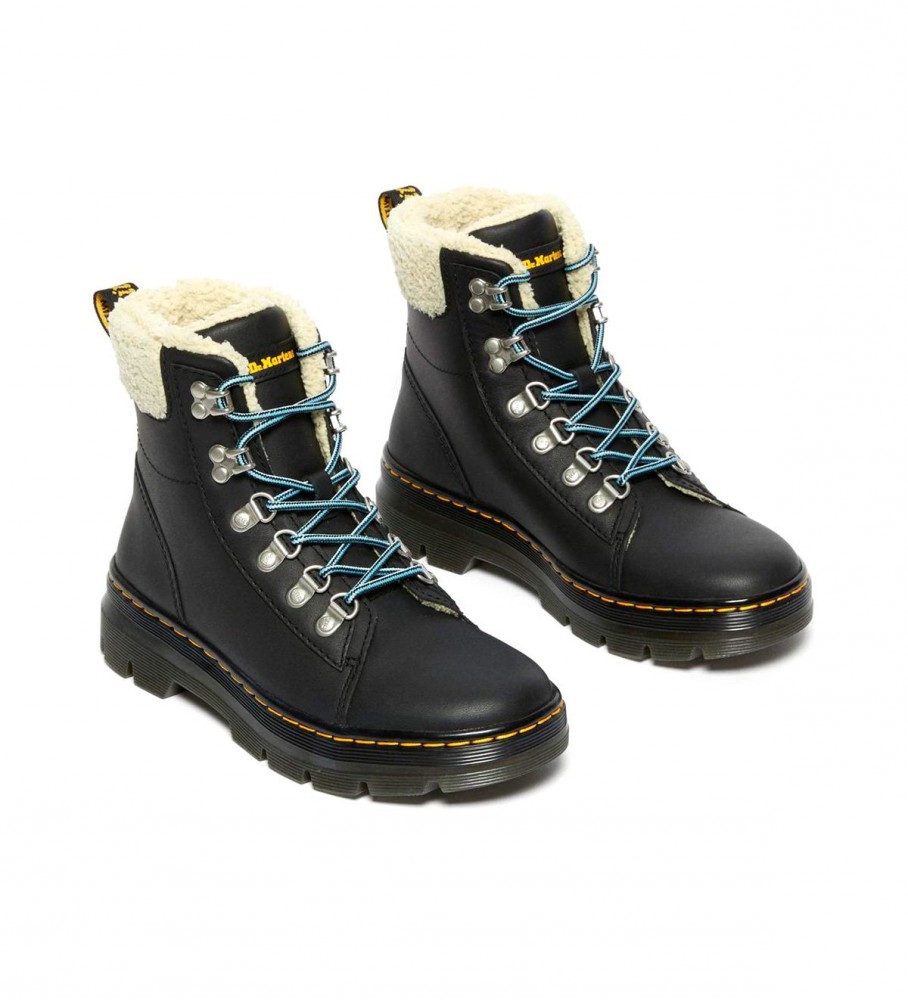 Botas Dr. Martens 1460 Serena em couro com gola sintética, pretas