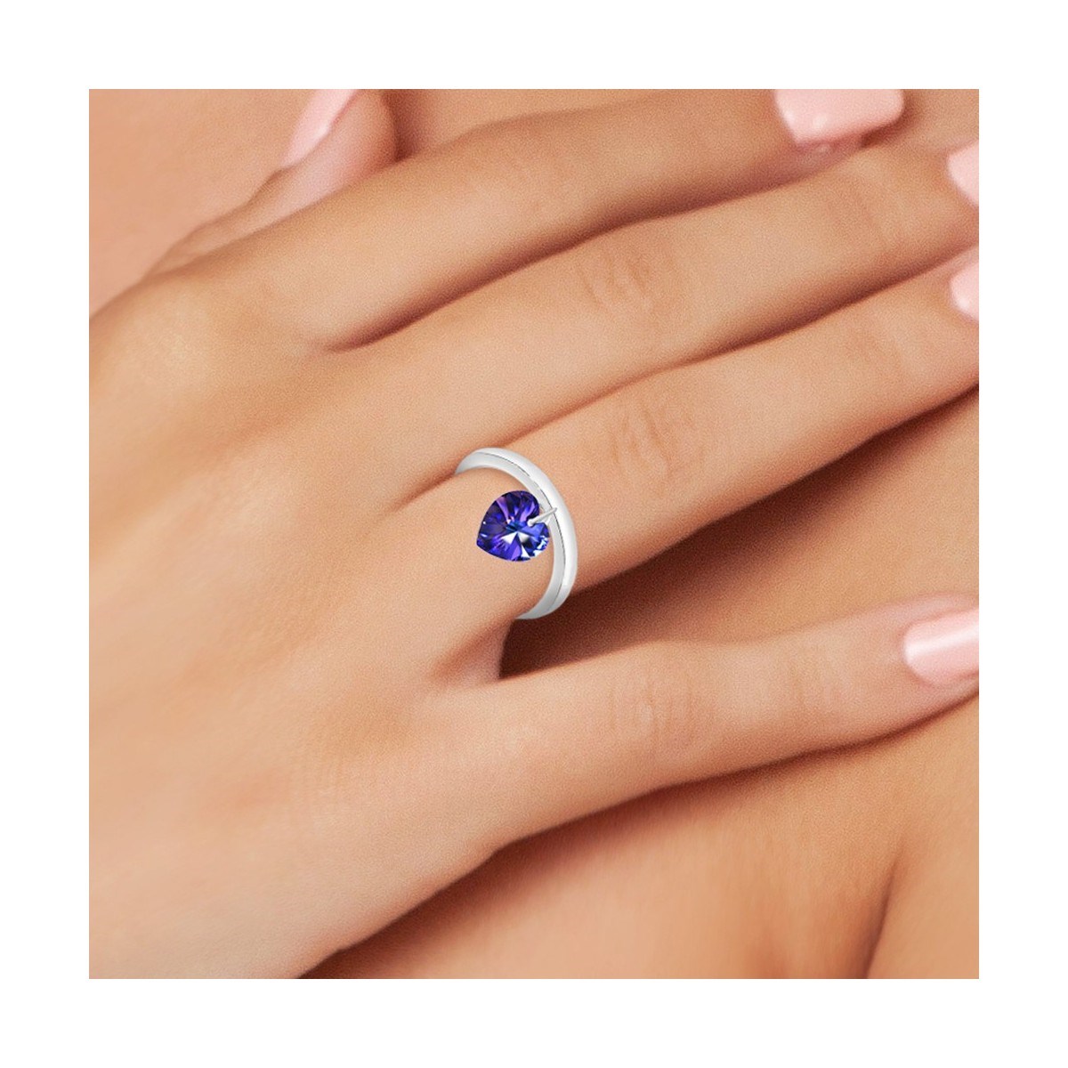 Bague coeur SC Crystal ornée de cristaux de scintillants