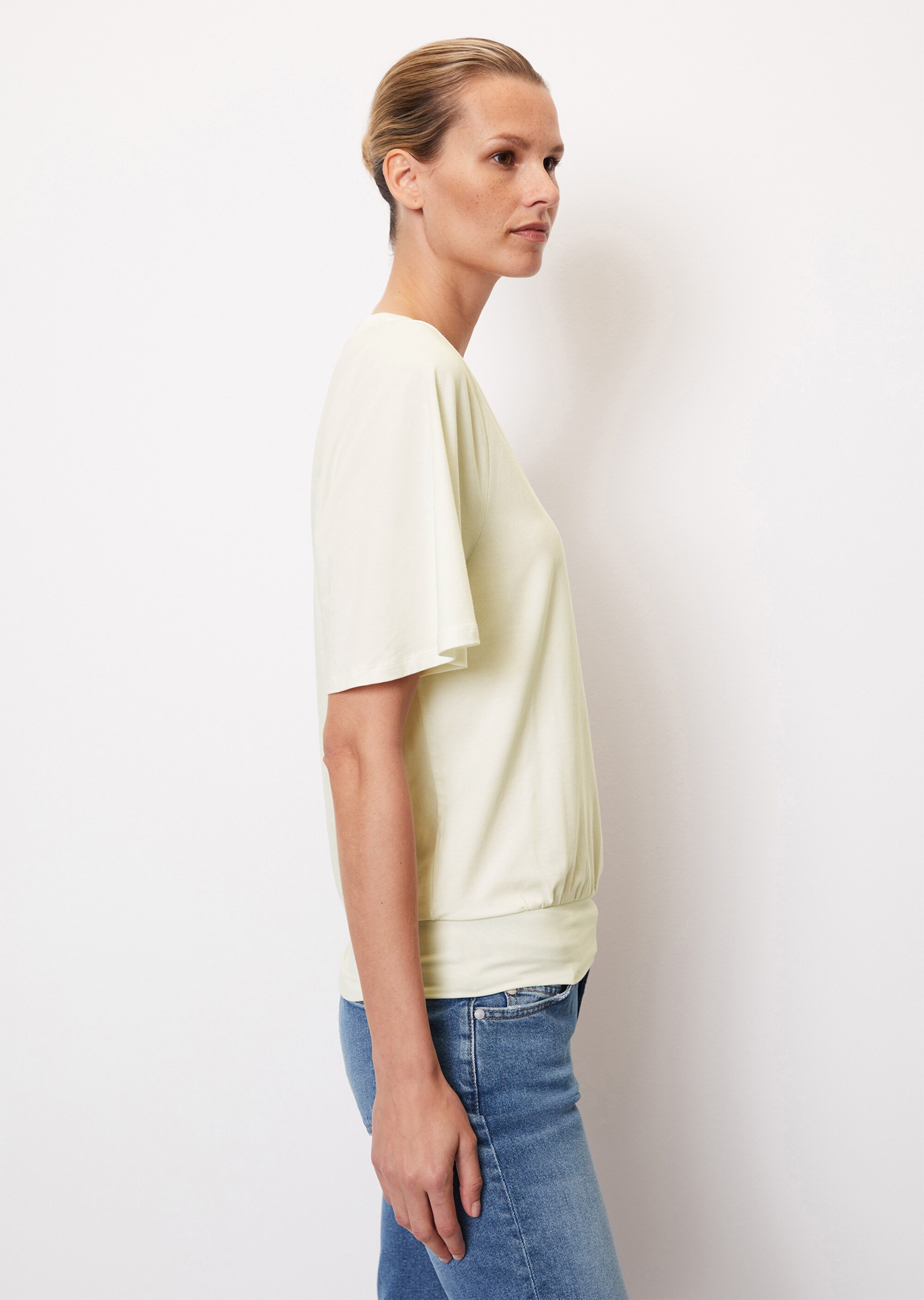 T-Shirt mit Bund-Abschluss regular mit TENCEL™ Modal