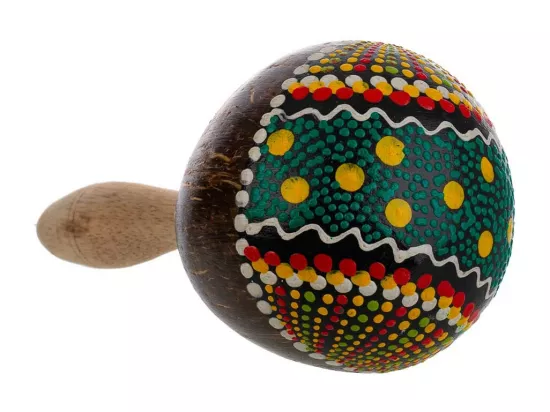 Maracas en noix de coco couleurs assorties 10x10x20h