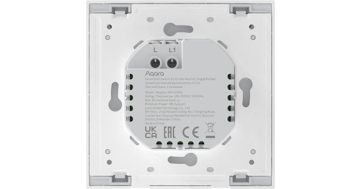 AqaraSmart Wall Switch - Single rocker (Without Neutral) knop  (Wit)