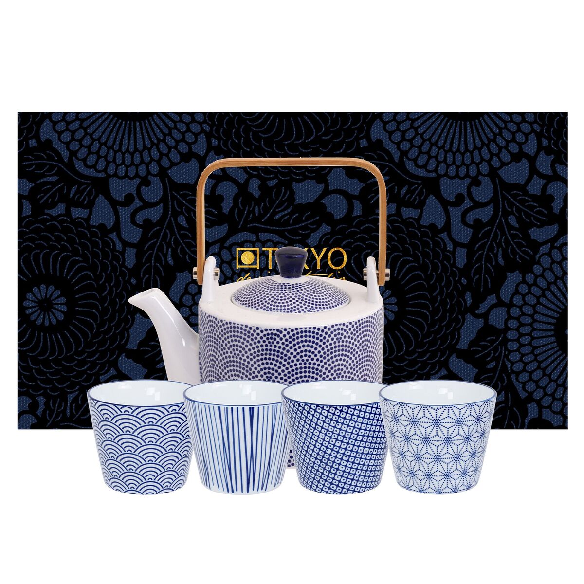 Nippon Blue sett med tekanne og kopper