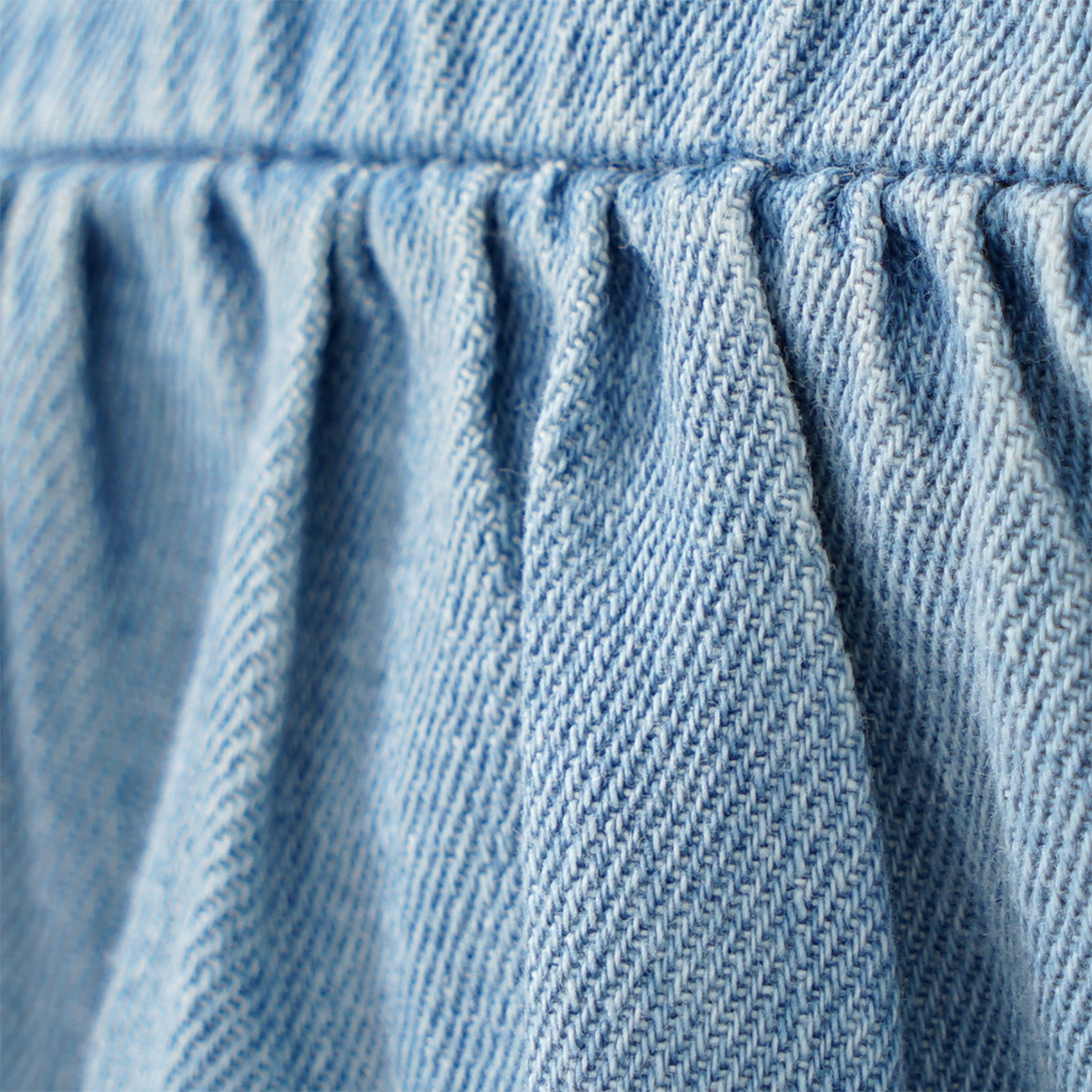 Topomini Baby Jeans-Kleid mit Blumen-Stickerei blau