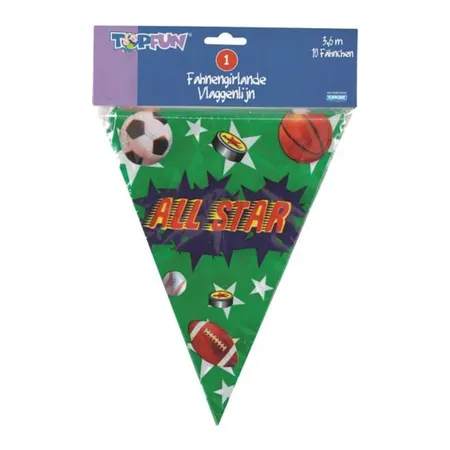 Stylex All Star Fahnen Girlande Plastik 3,60 m