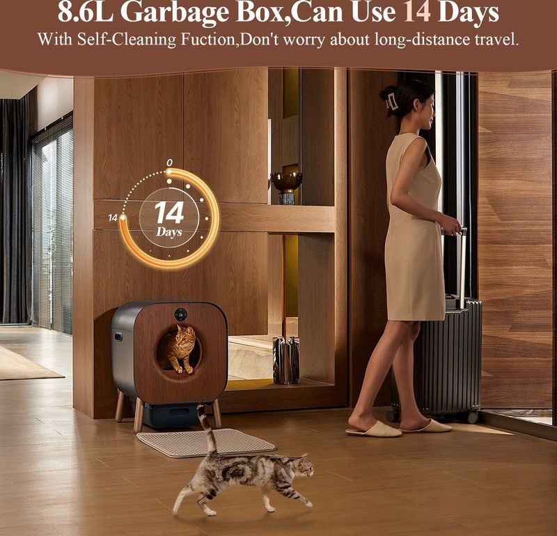 Pawbby - Automatische Kattenbak - Donkerblauw - Zelfreinigend Kattentoilet - Groot