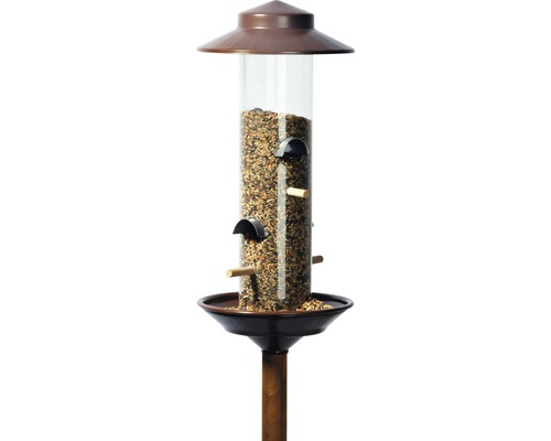 XXL voederhuisje met standaard 16,5x16,5x138 cm brons