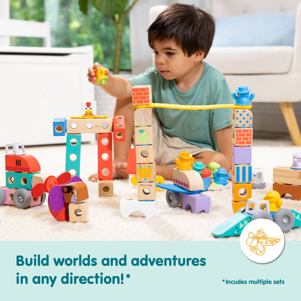 Melissa & Doug Blockables voertuigen blokkenset 54-delig