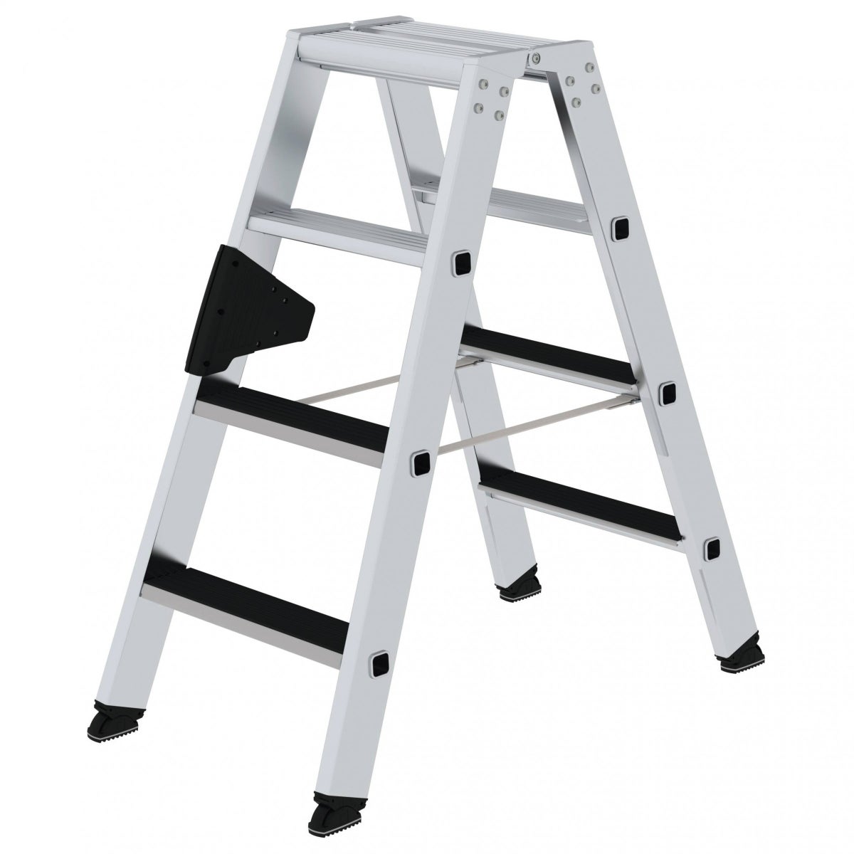 MUNK trapladder, aan beide zijden toegankelijk, met clip-tredemechanisme, 2x4 treden