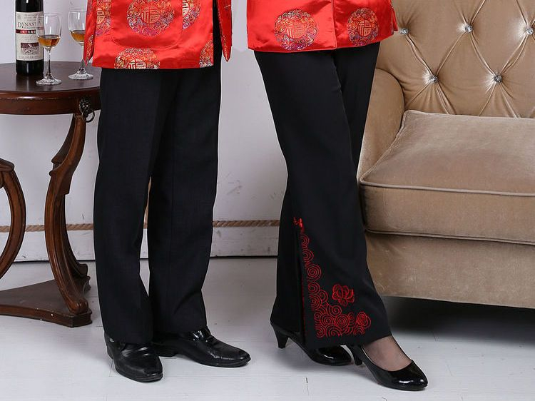 Gouden bloemen - Chinees jasje met knoopjes