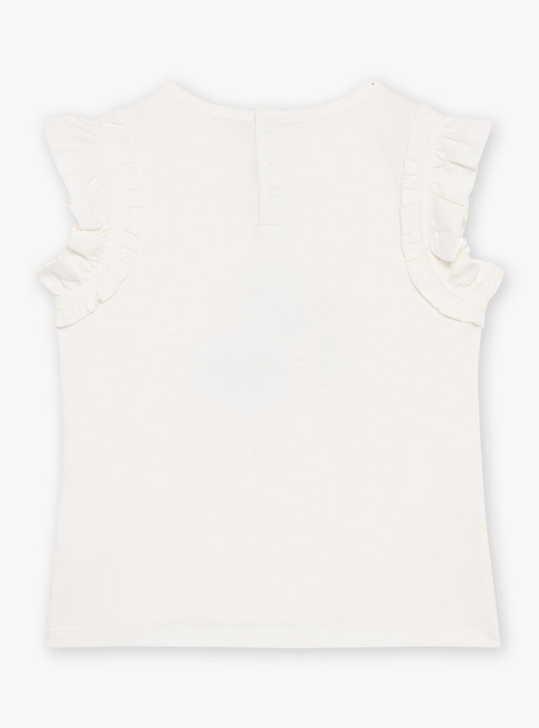 T-shirt écru à motif éléphant