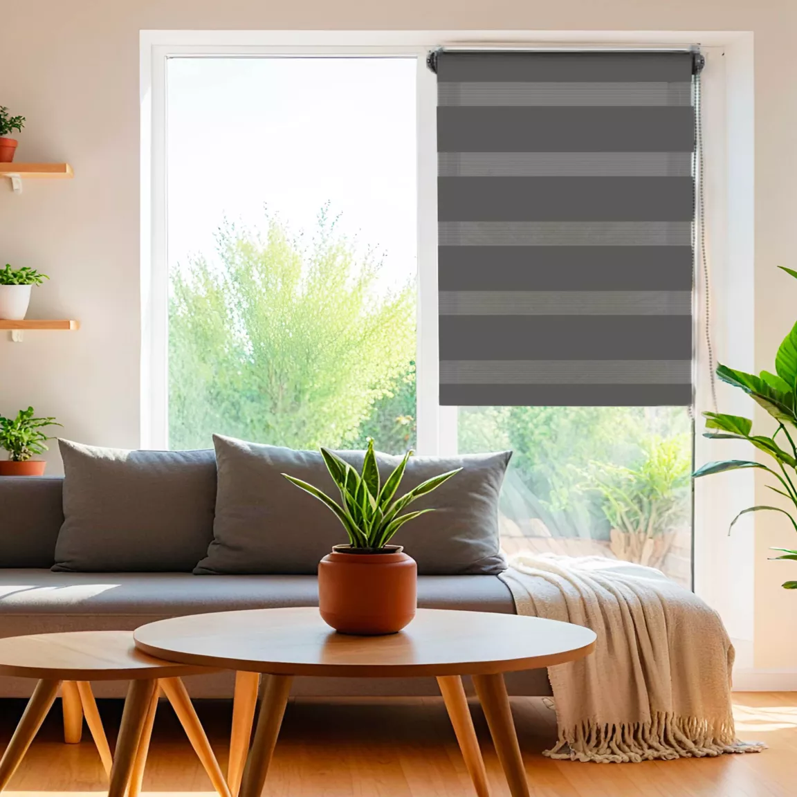 Store enrouleur Jour/Nuit (90 x 180 cm) Gris Anthracite