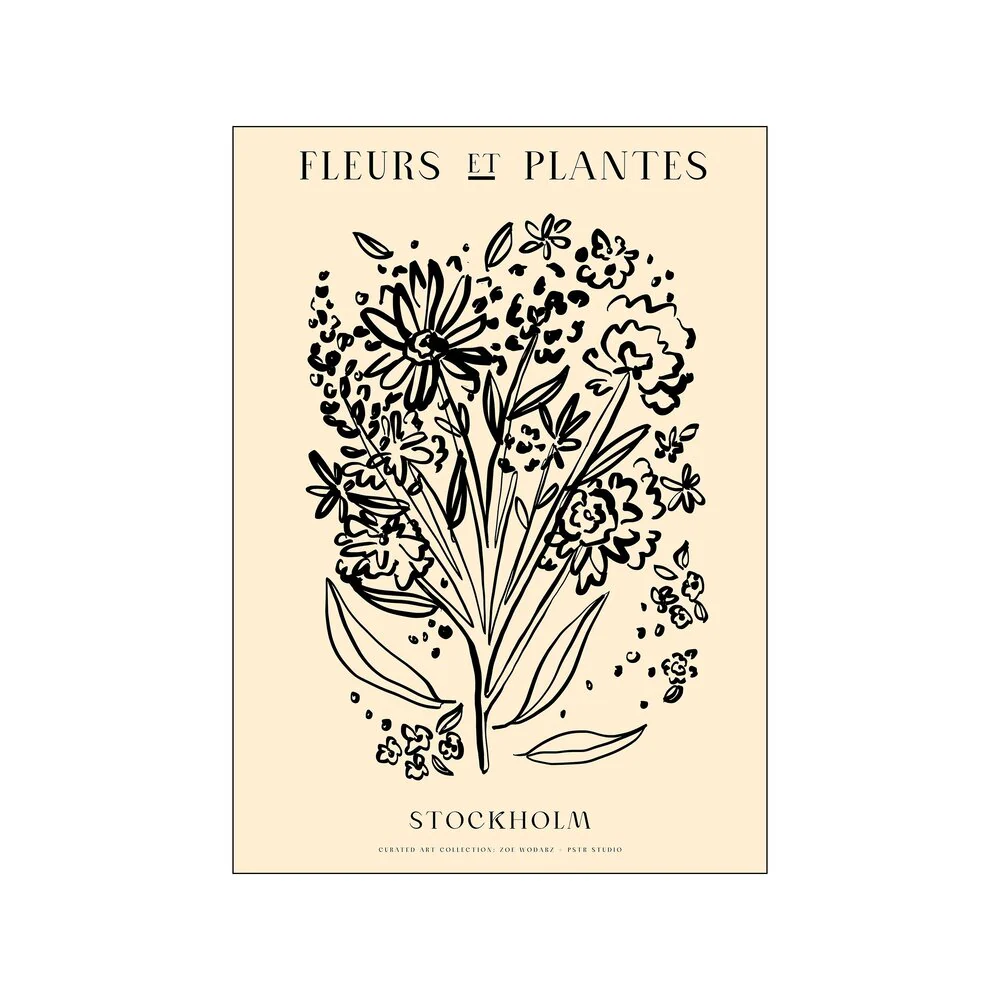 Poster & Frame  Fleurs et Plantes plakat, beige/sort - 50x70 cm