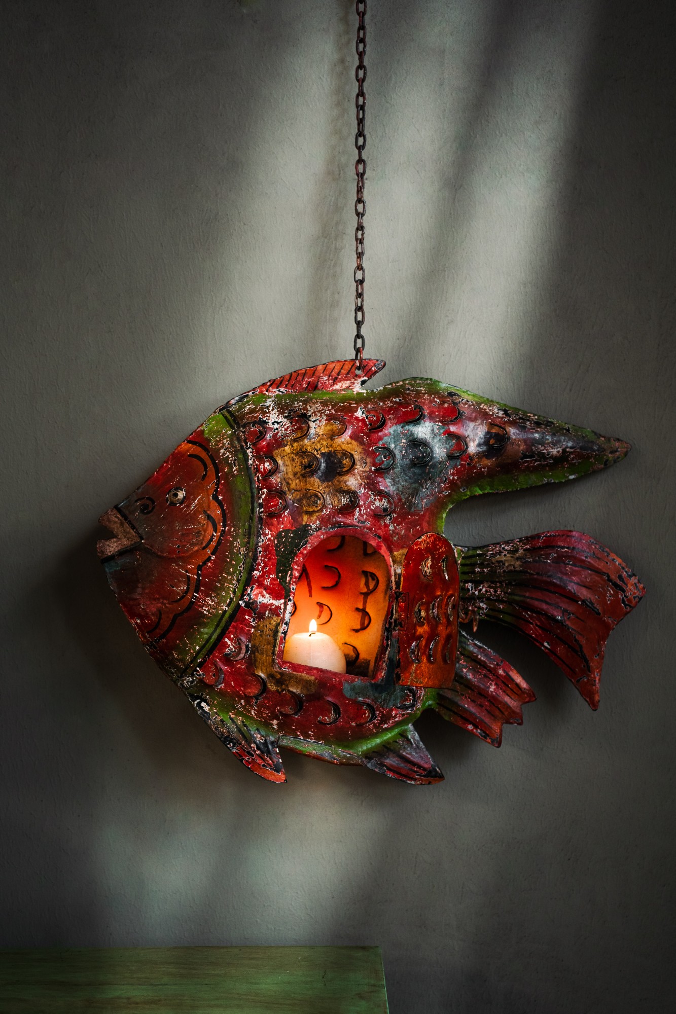 Hängelaterne 'Poisson', multicolor, B 61 cm, H 47 cm, L 10 cm von fischer's lagerhaus