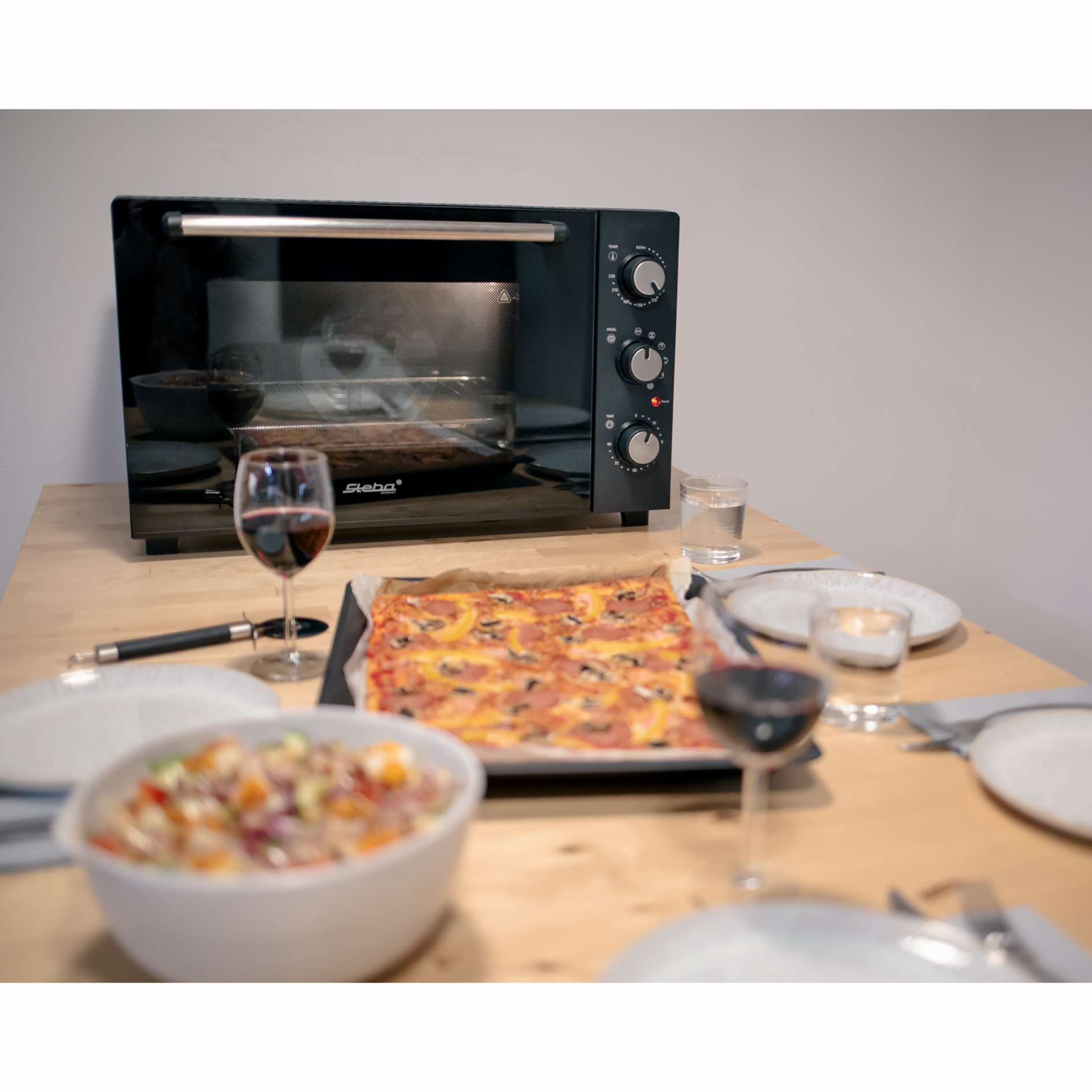 STEBA Grillbackofen - schwarz - XXL-Garraum