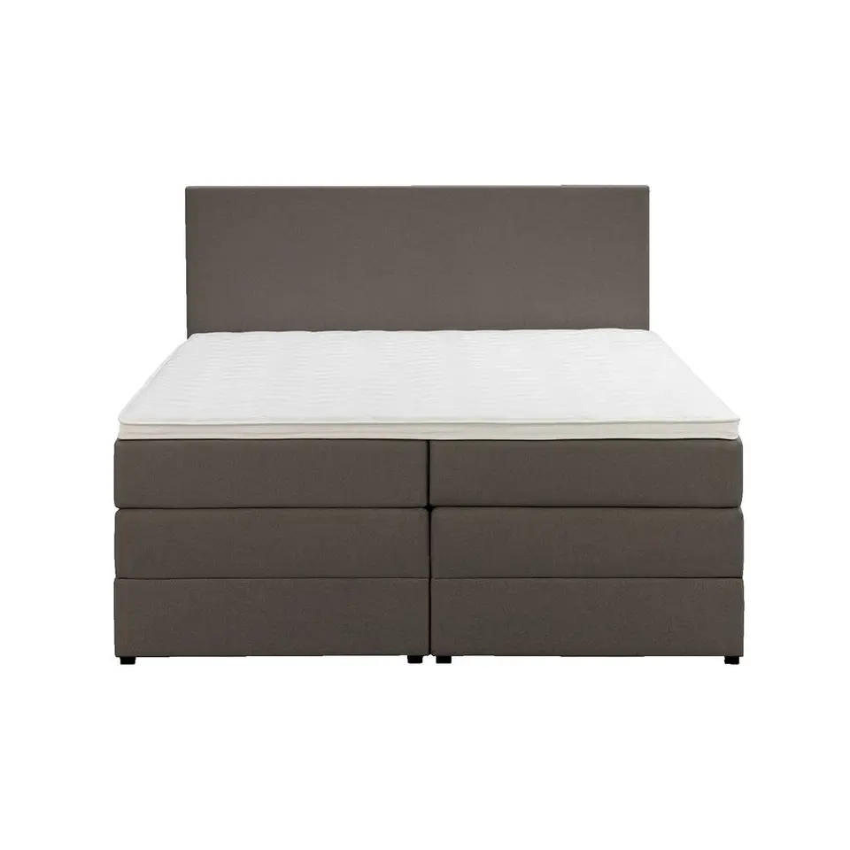 Boxspring met opbergruimte Liv egaal - donkerbruin - 180x200 cm