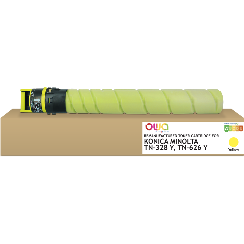 Toner remanufacturé OWA - standard - Yellow - pour KONICA MINOLTA TN-328Y, TN-626Y