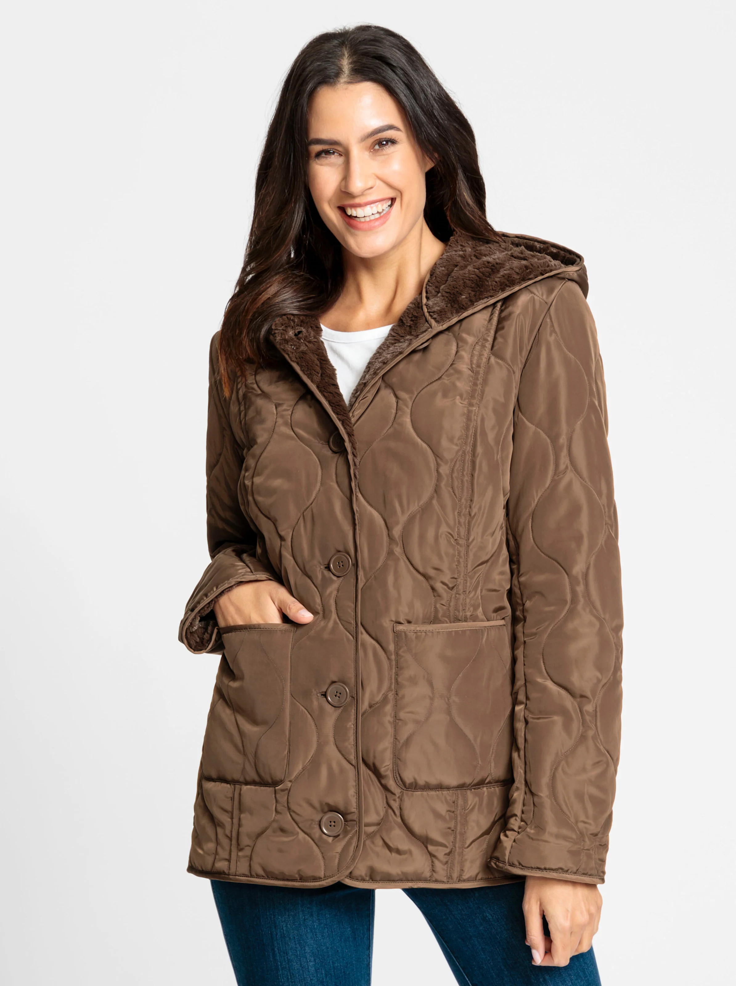 Steppjacke in braun