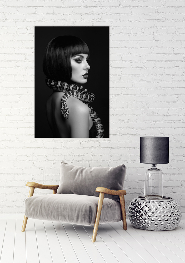 Akustikbild FRAU MIT PHYTON 80x120cm, 7kg