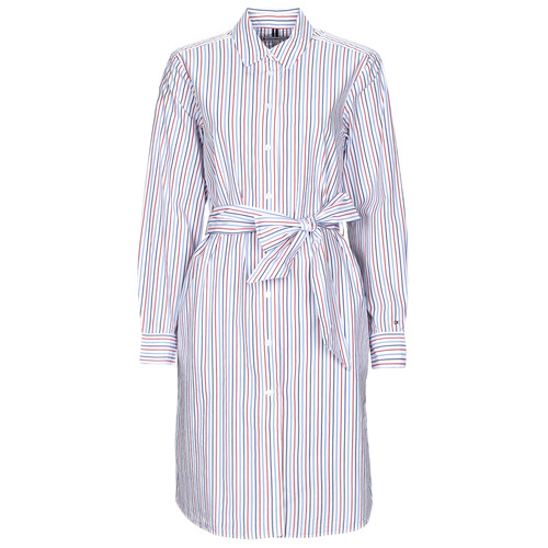 Tommy Hilfiger - ORG CO GBL STP KNEE SHIRT DRESS - Blanc