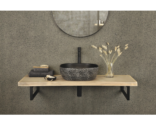 Verschil opzetwastafel Snake Duo 41,5 x 40 cm zwart goud mat 38.010.36