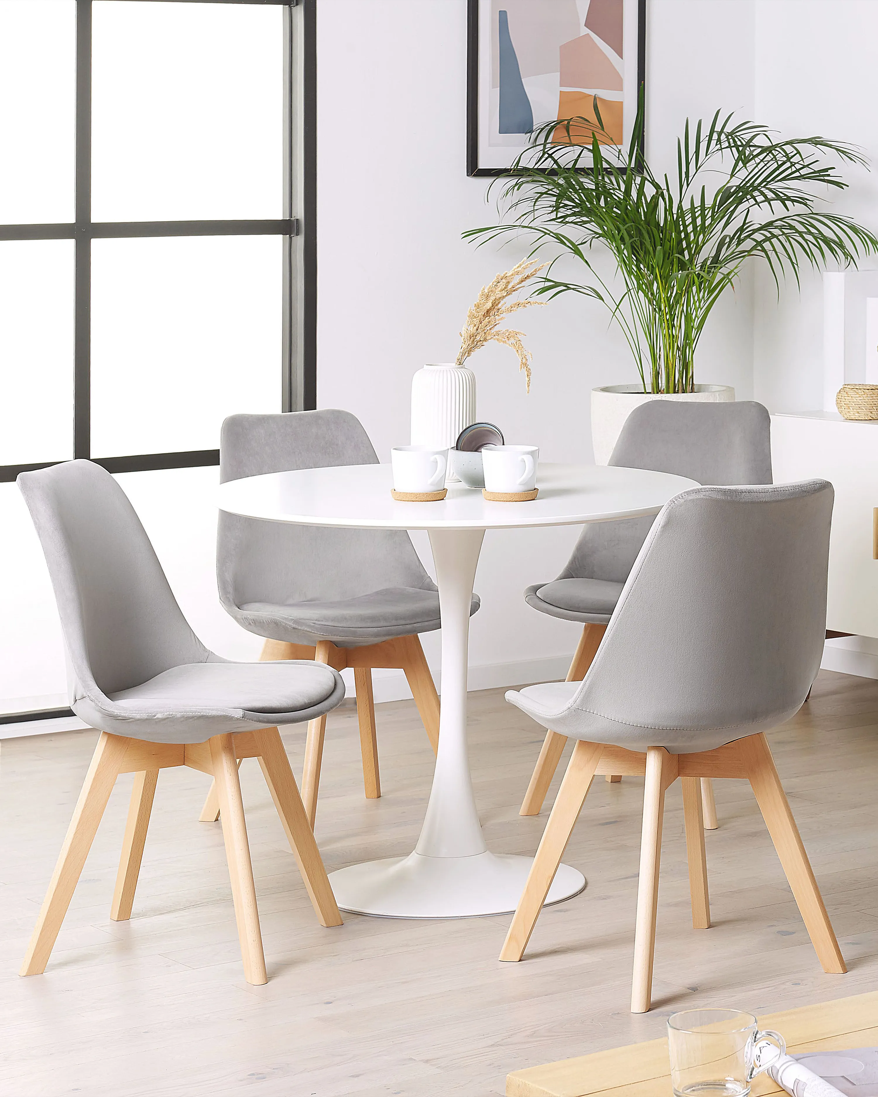 Set van 2 eetkamerstoelen DAKOTA II Fluweel Grijs