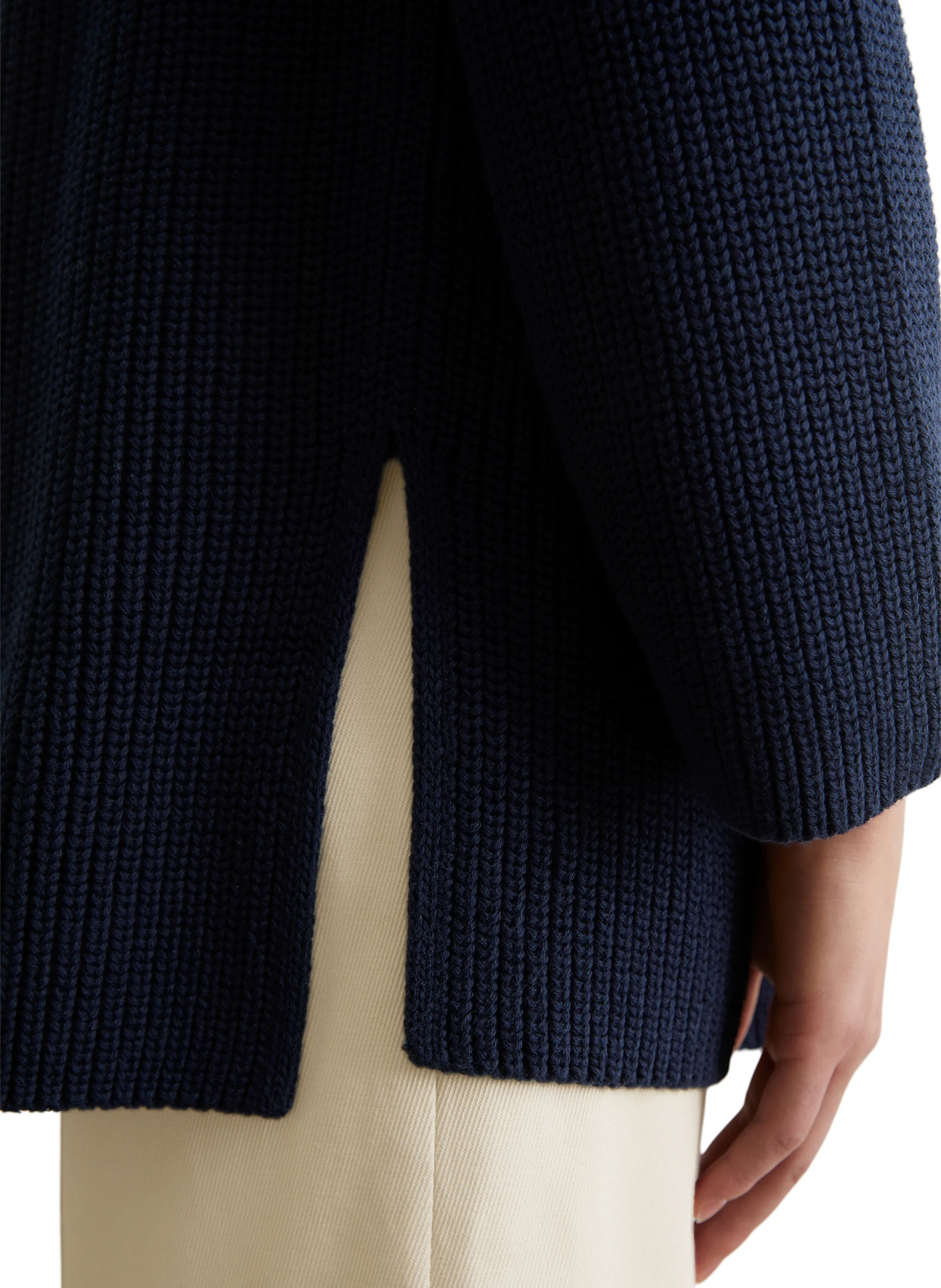 Cardigan loose en coton| Bleu