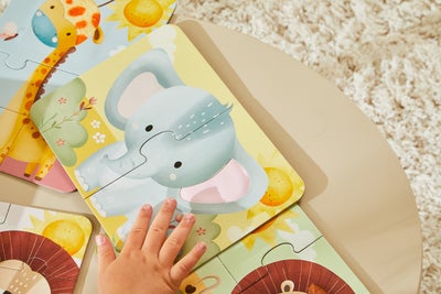 Barbo Toys  Rør og kjenn Puslespill Safari 4-in-1